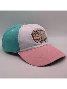 Pusheen Cat Ice Cream Colorful Baseball Cap Hat Adjustable Strap Back Adult OSFM